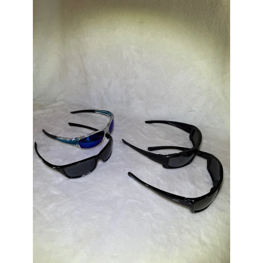 Unbranded Sunglasses Men OS Black Blue‎ Sport Wrap Bundle 4pk ATTCL Kast